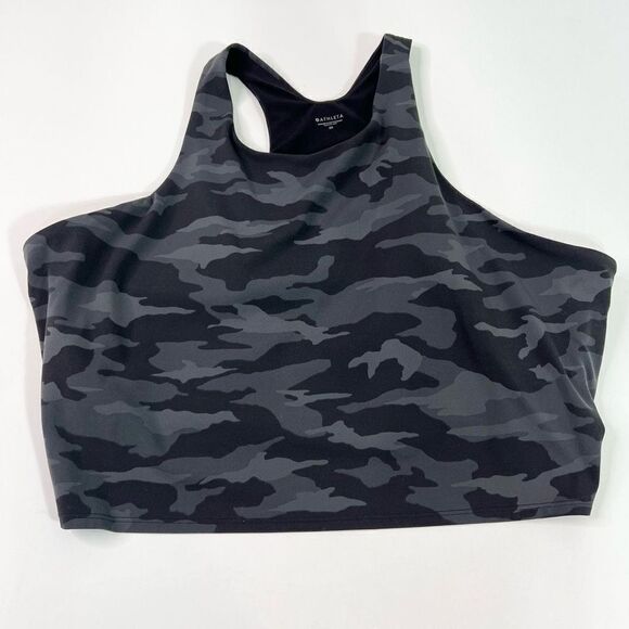 Athleta Conscious Crop Top Womens 3X Black Camo Print Sleeveless Racerback - Picture 1 of 8